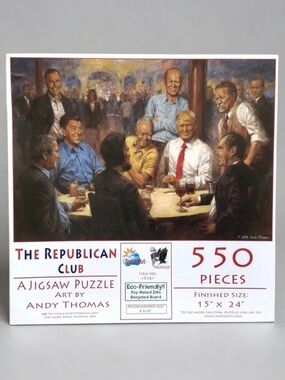 The Republican Club Puzzle 550 Pieces COMPLETE Presidents Trump Bush Reagan Ford